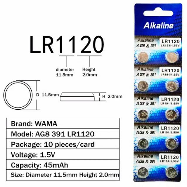 Jual BATERAI - BATTERY - BUTTON CELL AG8 LR1120 391 381 | Shopee Indonesia