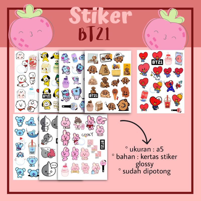 Jual STIKER BT21 - STIKER PACK - STIKER GLOSSY - STIKER TUMBLR - KPOP