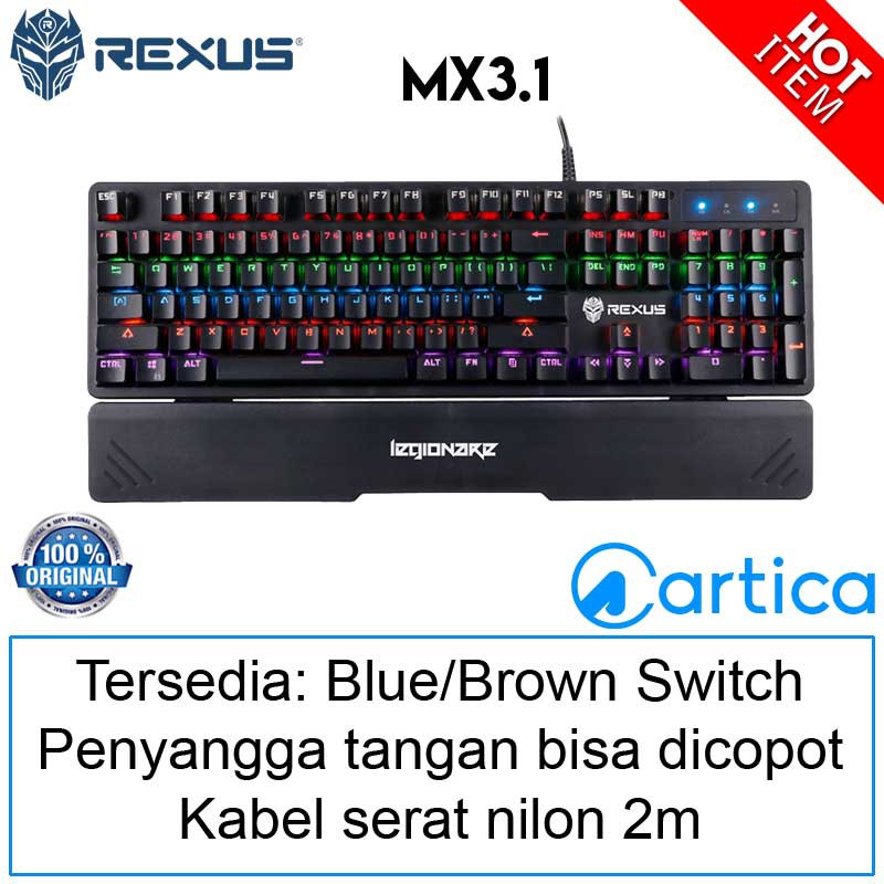 Jual Rexus MX3.1 Legionare Mechanical Gaming Keyboard | Shopee Indonesia