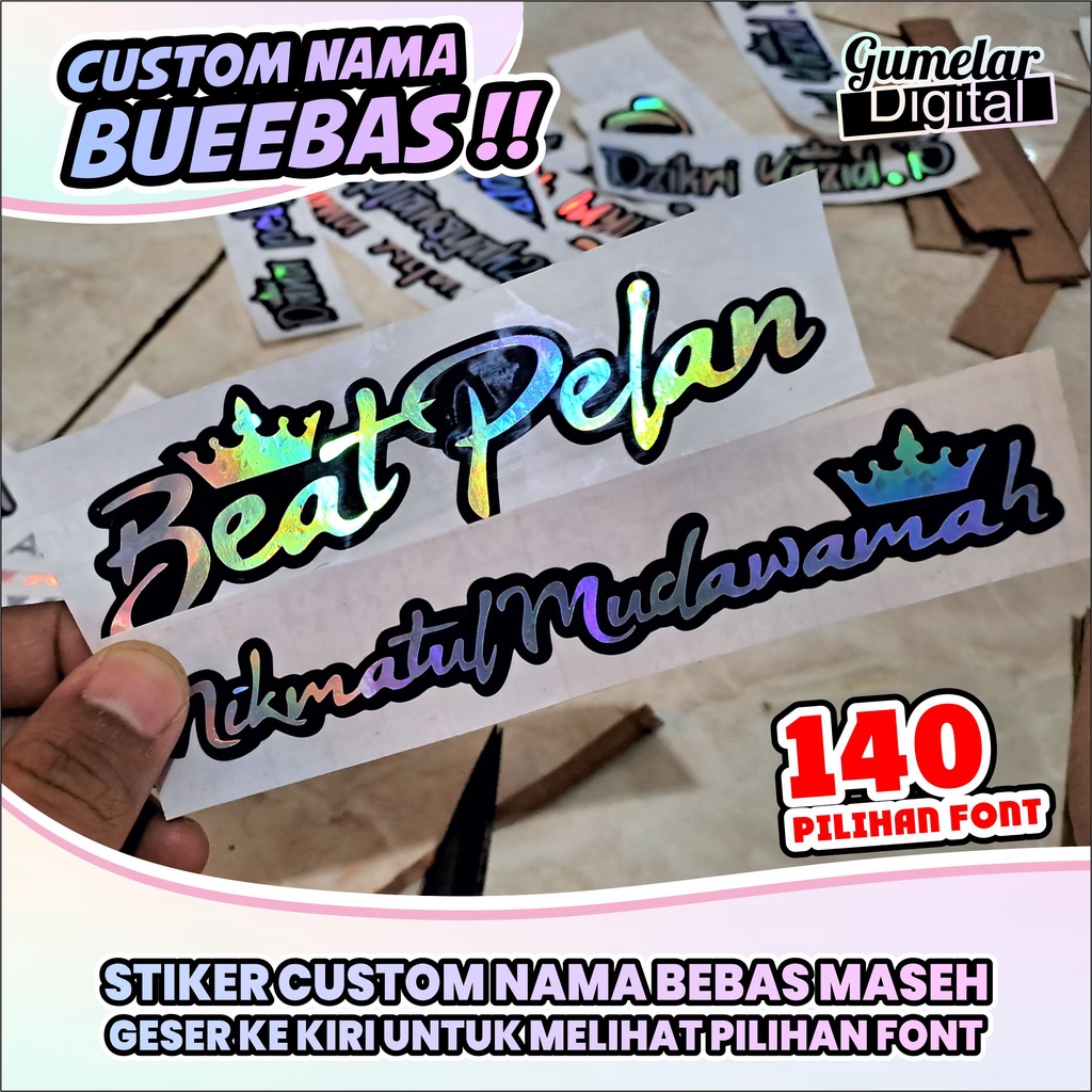 Jual STIKER CUSTOM NAMA BEBAS CUSTOM NAMA LAH POKOKNYA | Shopee Indonesia
