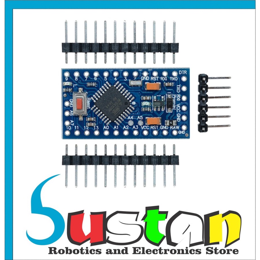 Jual Arduino Pro Mini V3 5V Microcontroller Atmega328P-AU 16MHZ Board ...
