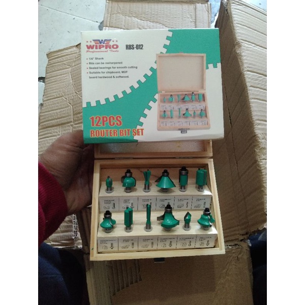 Jual mata profil set Router bit set shank 1/4 | Shopee Indonesia