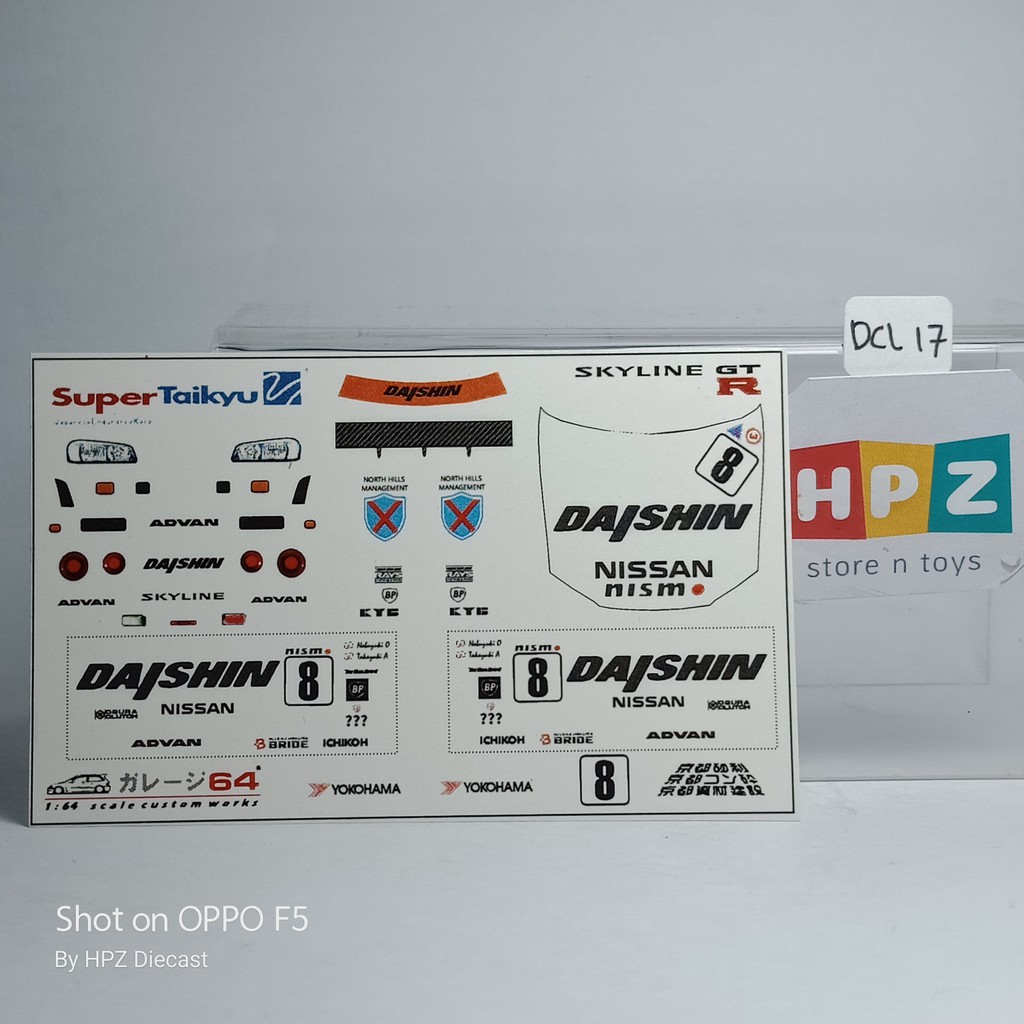 Jual Decal Set Hotwheels Skyline R34 Daishin Suoer Taikyu - Transparant ...