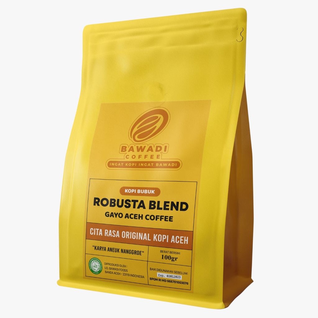 Jual Bawadi Coffee Robusta blend Gayo 100g Gold - Kopi Aceh | Shopee ...