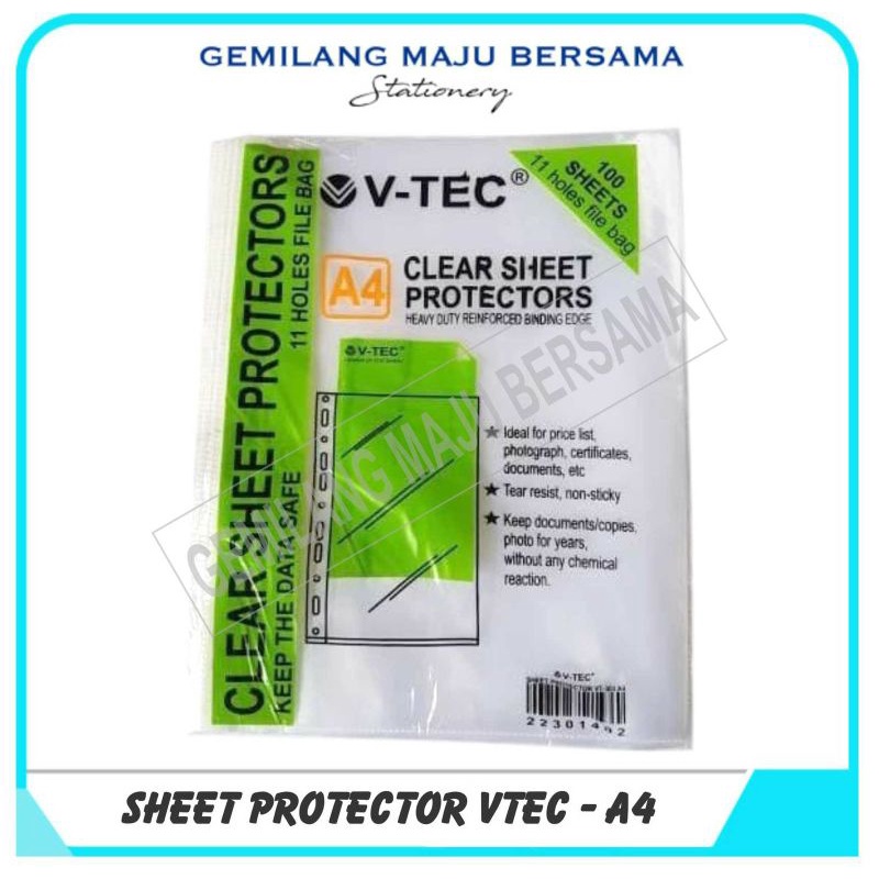 Jual Sheet Protector / Pocket File V-Tec A4 (Isi 10lb / Pack) | Shopee ...