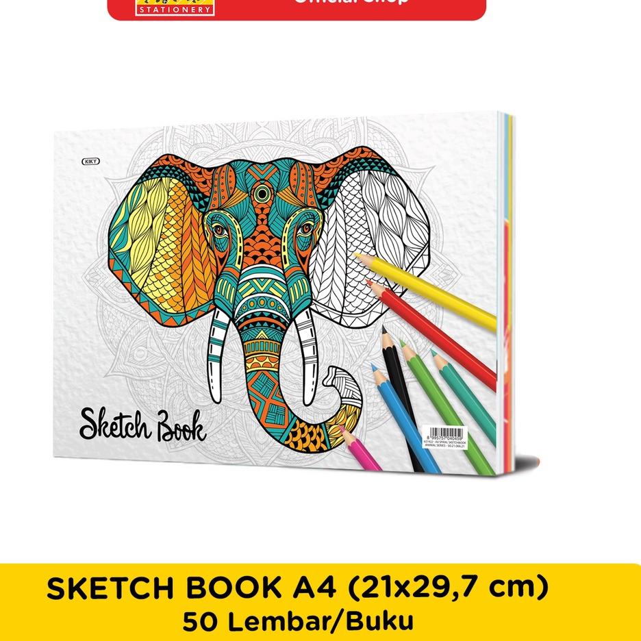 Jual Paket Terbaik Kiky A4 Sketchbook ukuran A4 isi 50 lembar Buku
