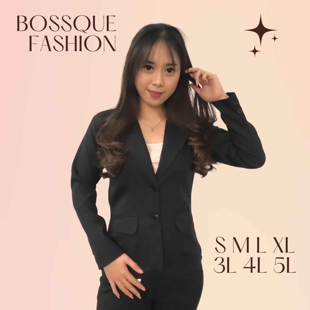 Jual Blazer Jas Hitam Tersedia Jumbo Formal Kerja Magang Ospek