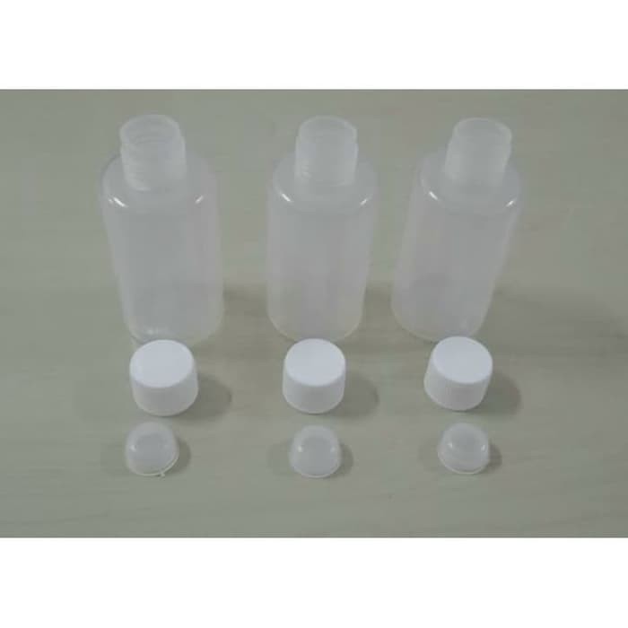 Jual BEST Botol Plastik 100ml PE Putih Double Tutup Ulir Lebih Aman ...