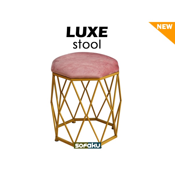Jual Sofaku Luxe Stool Stool Gold Velvet Suede Premium Bench Kursi Rias Shopee Indonesia