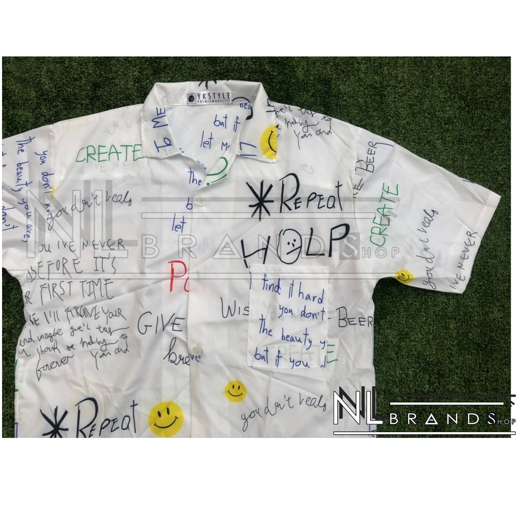 Jual abstract Shirt - Korean Style - Baju Oppa - Kemeja Coret coret ...
