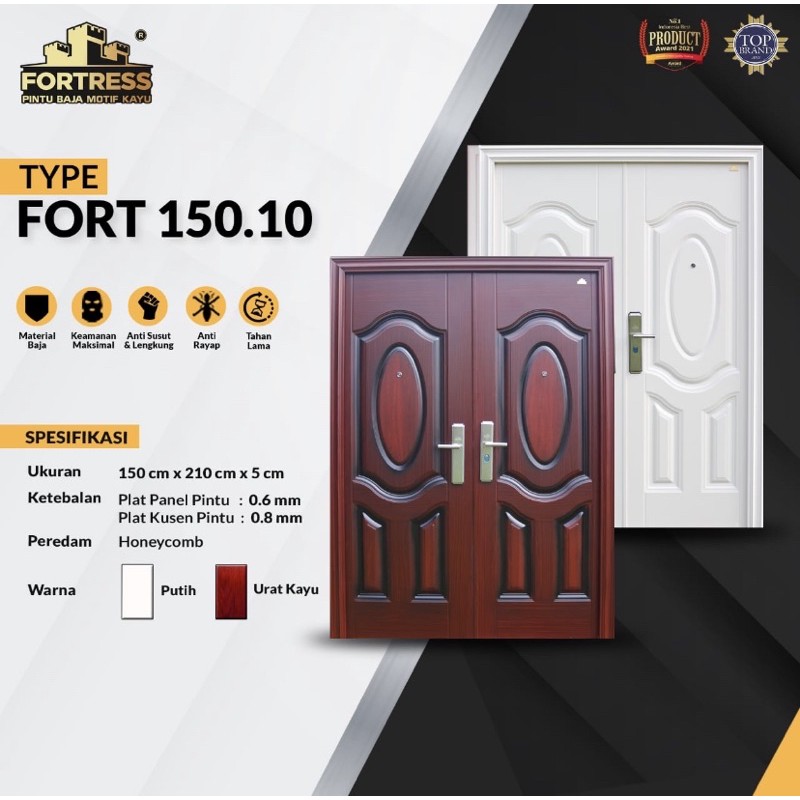 Jual Pintu Baja JBS FORTRESS Double Door 150 X 210 | Shopee Indonesia