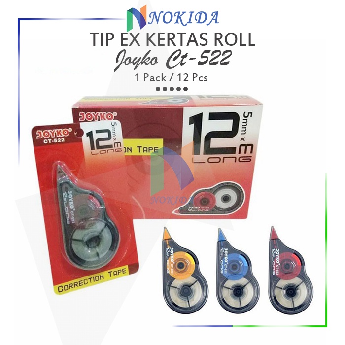 Joyko Correction Tape Pita Koreksi Roll Tipex Tip-Ex Tip X 12m CT