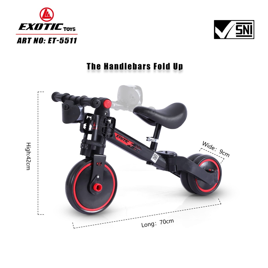Jual Balance Bike 3 in 1 balance bike Exotic ET5511 Sepeda Anak Roda 3