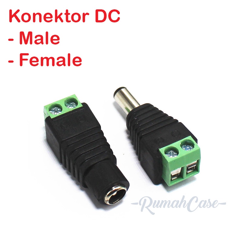 Jual Konektor Jack Dc Male Female Baut Soket Power Cowok Cewe 5v 12v 24v 55 X 21 Mm Plug Led 