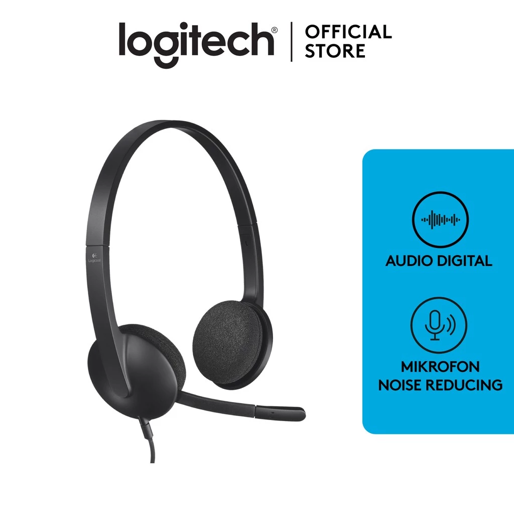 Logitech H340 Headset Stereo USB dengan Mikrofon Noise-Cancelling