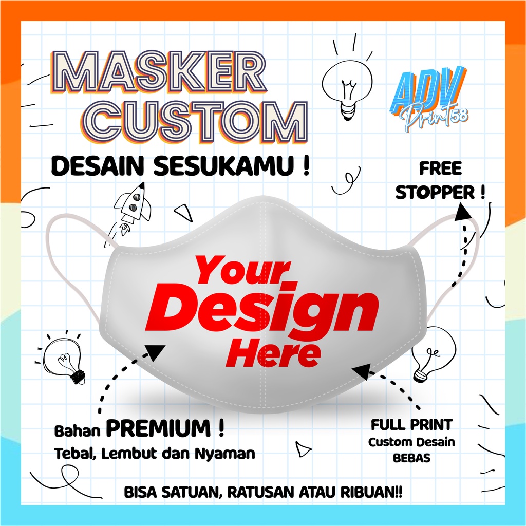 Jual Masker Custom Premium Desain Sesukamu | Shopee Indonesia