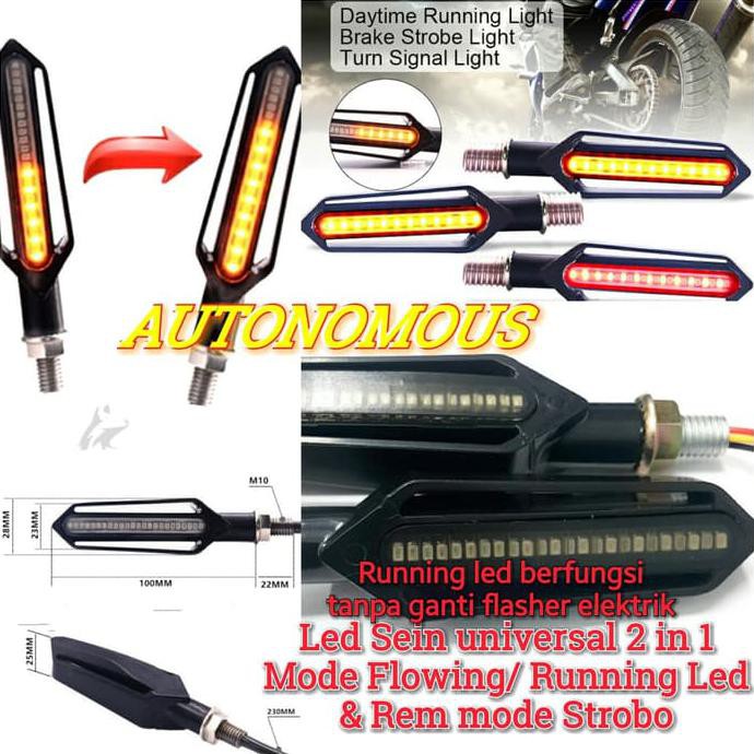 Jual led sein Flowing Rem strobo 2 in1 Universal lampu led sen motor ...
