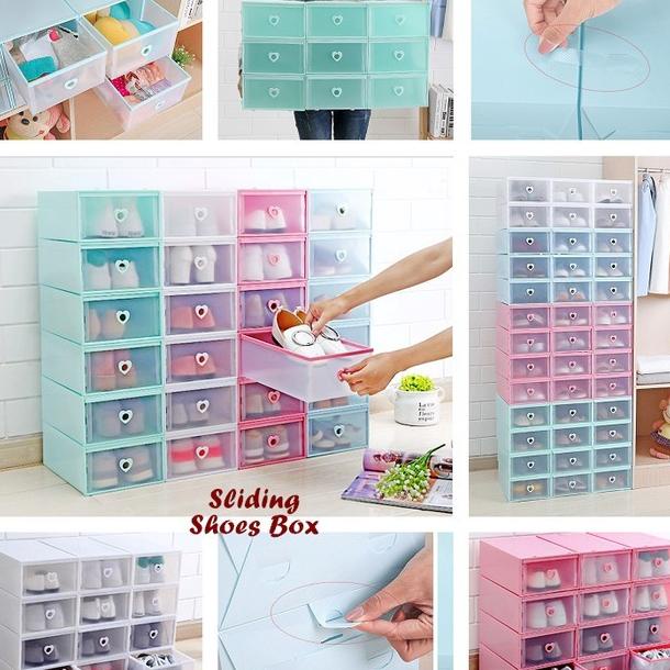 Umeila Kotak Sepatu Plastik Bongkar Pasang Shoe Rack Storage Box Wo9Qqcsttq