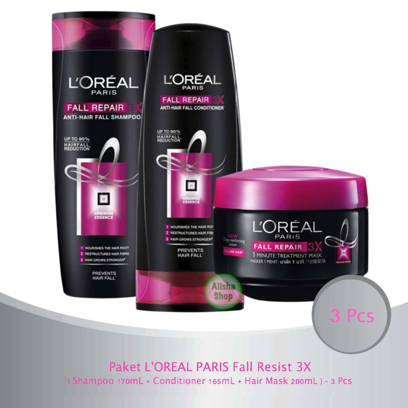 Jual Paket L'OREAL PARIS Fall Resist 3X ( Shampoo 170mL + Conditioner ...