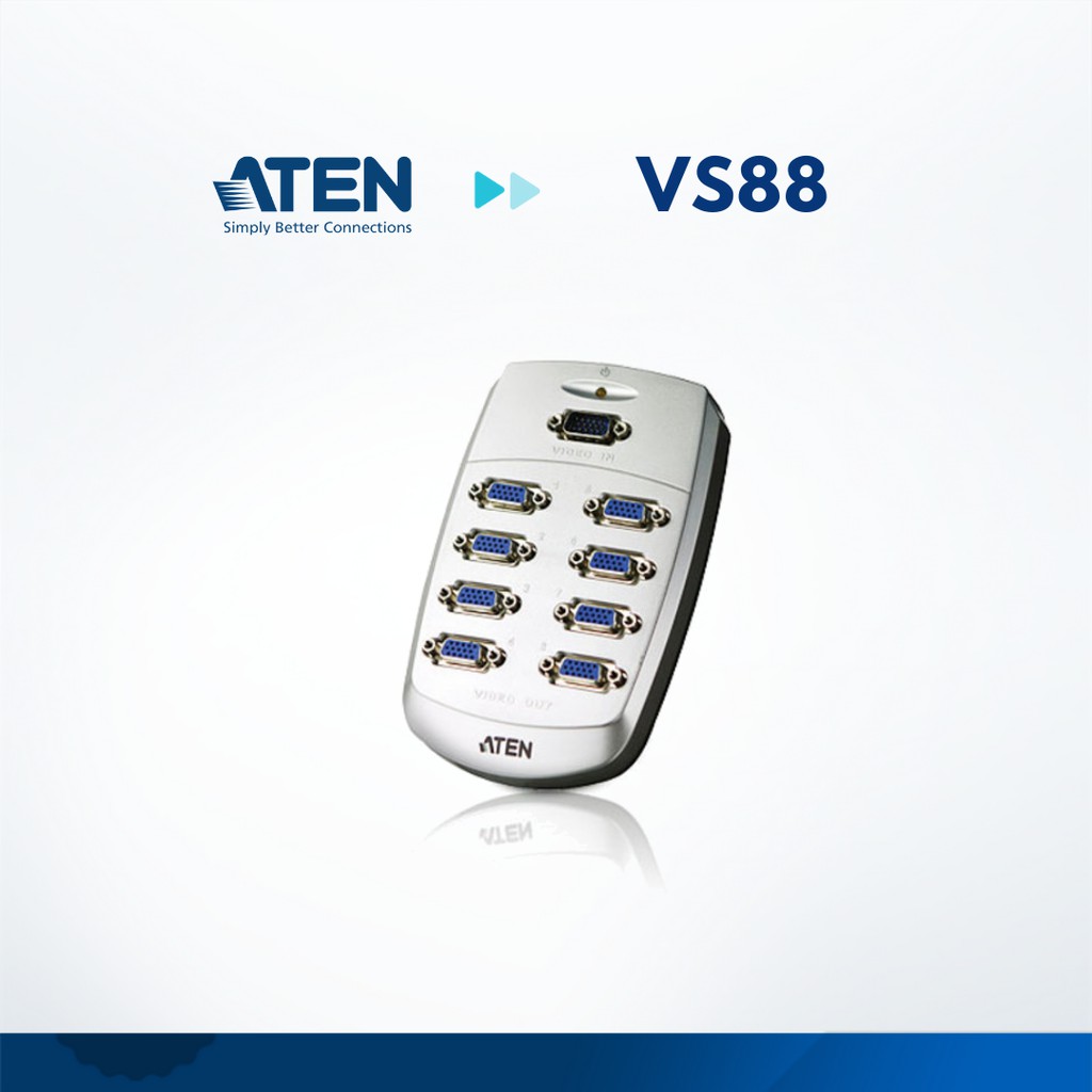 Jual ATEN VS88 8-Port VGA Splitter Wall Plate (Plastic) (250MHz ...