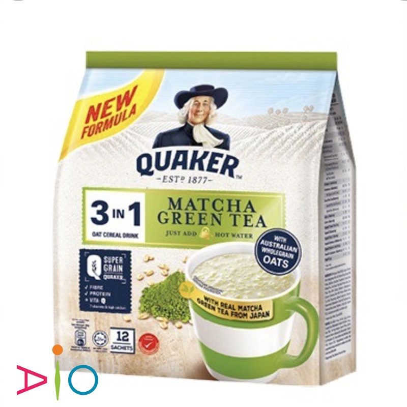 Jual Quaker 3 in 1 Matcha Green Tea Oat Cereal Drink Malaysia Shopee