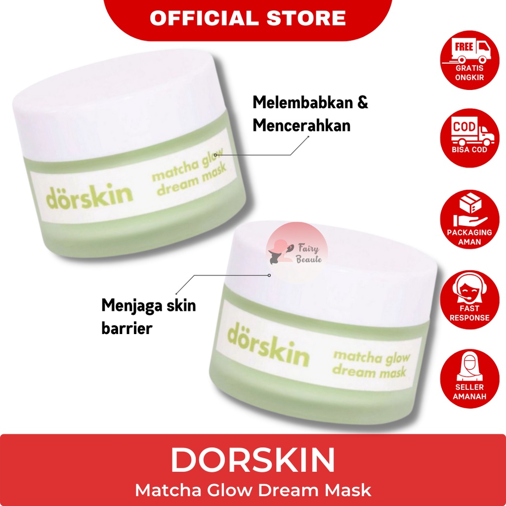 Jual Dorskin Moisturizer Matcha Glow Dream Sleeping Mask Brightening