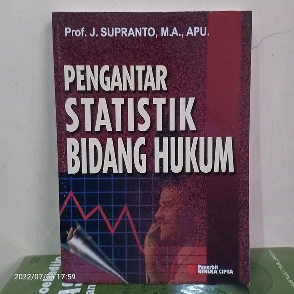 Jual ORIGINAL BUKU PENGANTAR STATISTIK BIDANG HUKUM Karangan By Prof J ...