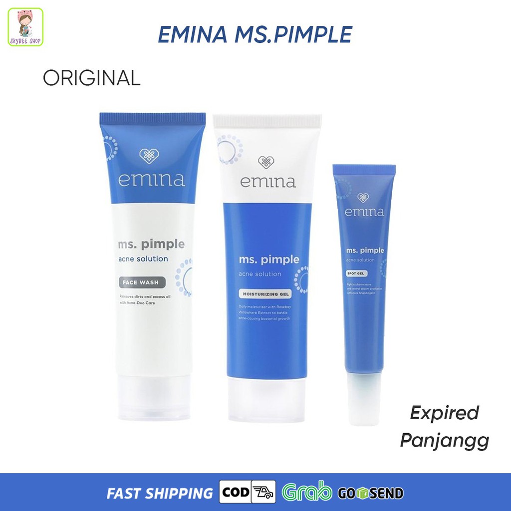 Jual emina MS PIMPLE skincare face wash moisturizing spot gel powder