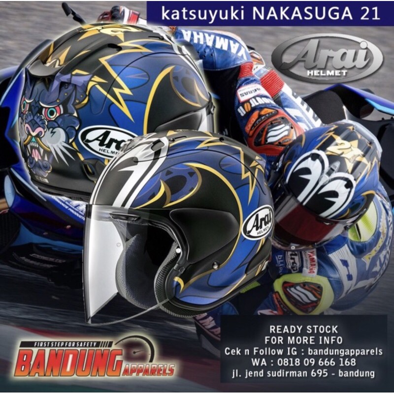 Jual Helm Half face arai VZ Ram Nakasuga 21 original ara jpan S