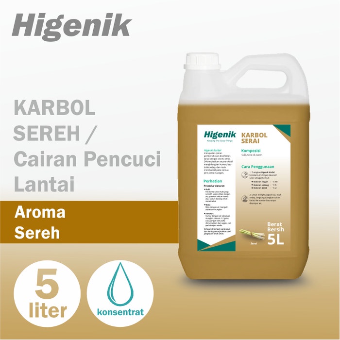 Jual Higenik Karbol Sereh 5 Liter Karbol Aroma Serai Pembersih Lantai