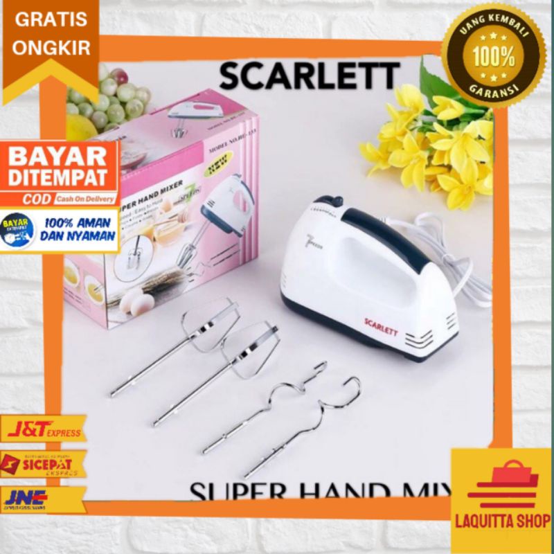 Jual Hand Mixer Tangan Pengaduk Pengocok Adonan Telur Kue Roti Scarlett