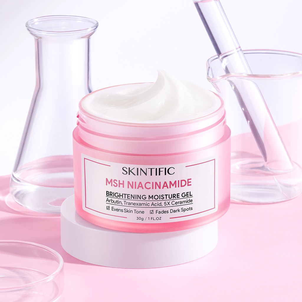 SKINTIFIC MSH Niacinamide Brightening Moisture Gel 30g Moisturizer Krim Wajah Face Cream Pelembab Wajah Skintific Moisturizer Niacinamide Brightening Cream Krim Pemutih