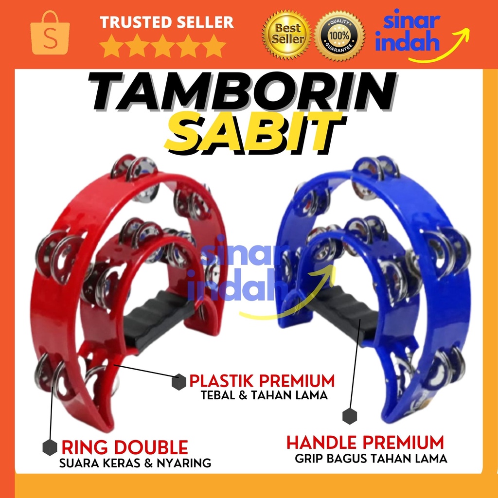 Jual Tamborin Sabit Double Ring Kecrekan Tambourin Tamborine Kualitas ...