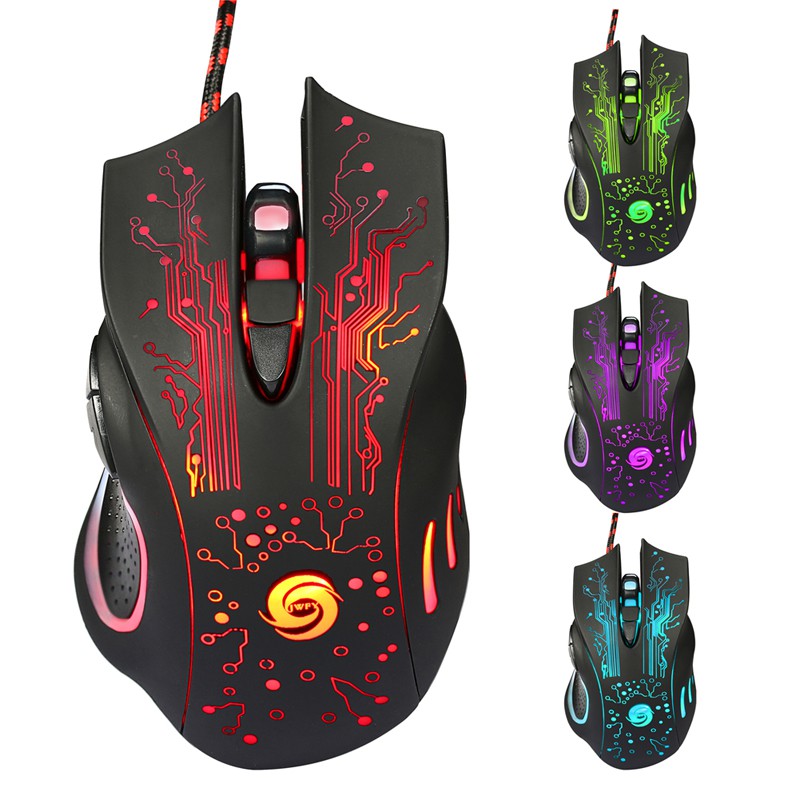 Jual Mouse Gaming USB 3200 DPI LED RGB Gaming Mouse Hitam X9 Hight
