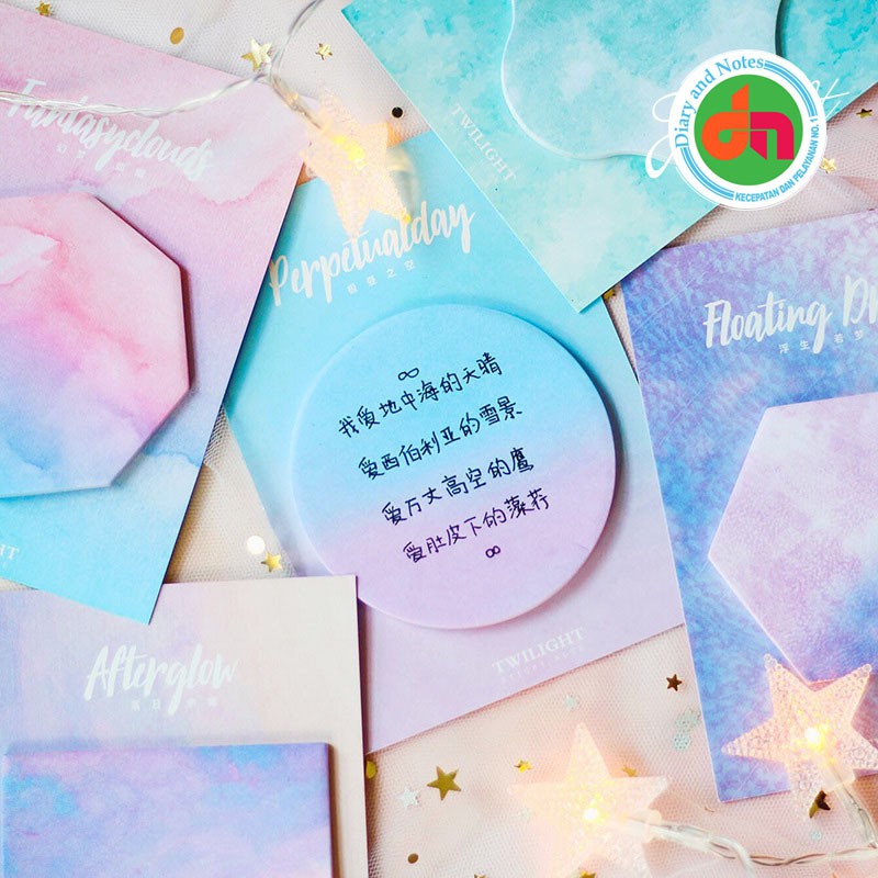 Jual Kertas Label Penanda Dokumen Fantasy Clouds Sticky Notes Motif ...