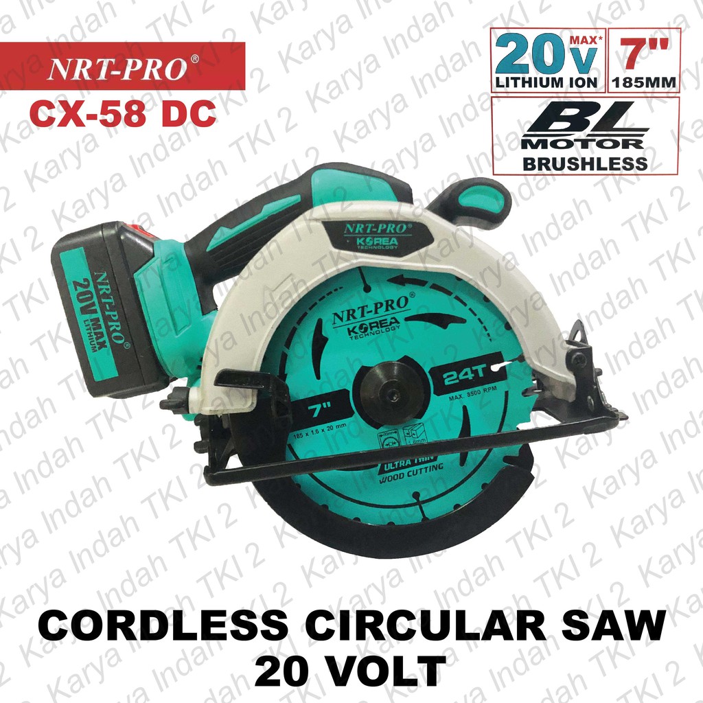 Jual Cordless Circular Saw Nrt Pro Cx Dc Mesin Gergaji Baterai V Cx Brushless Motor