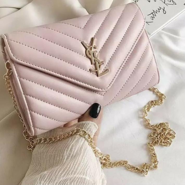 Tas wanita warna pink Tas pundak pink Tas ysl pink Tas elegan wanita