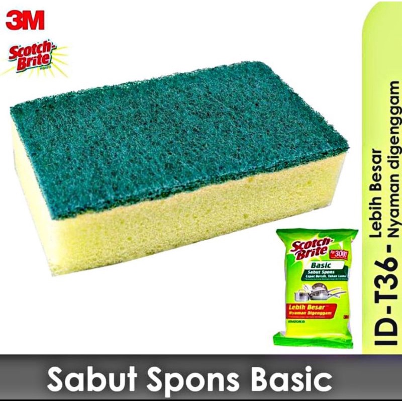 Jual 3M SCOTCH BRITE ID - T36 BASIC Sabut Spons New / Spons High ...