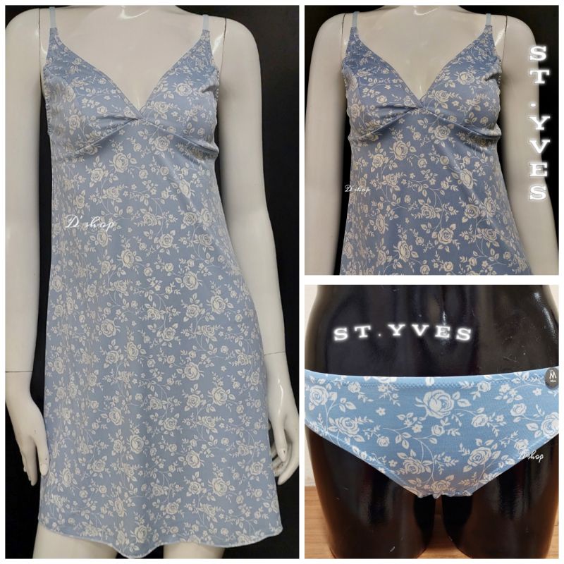 Lingerie Set Panty Bunga Biru Tertutup ST.YVES By Matahari Dept Store