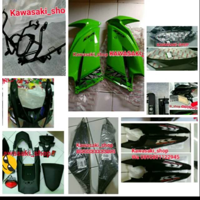 Jual body fairing sayap ninja rr new full set hijau batik 2013 original ...
