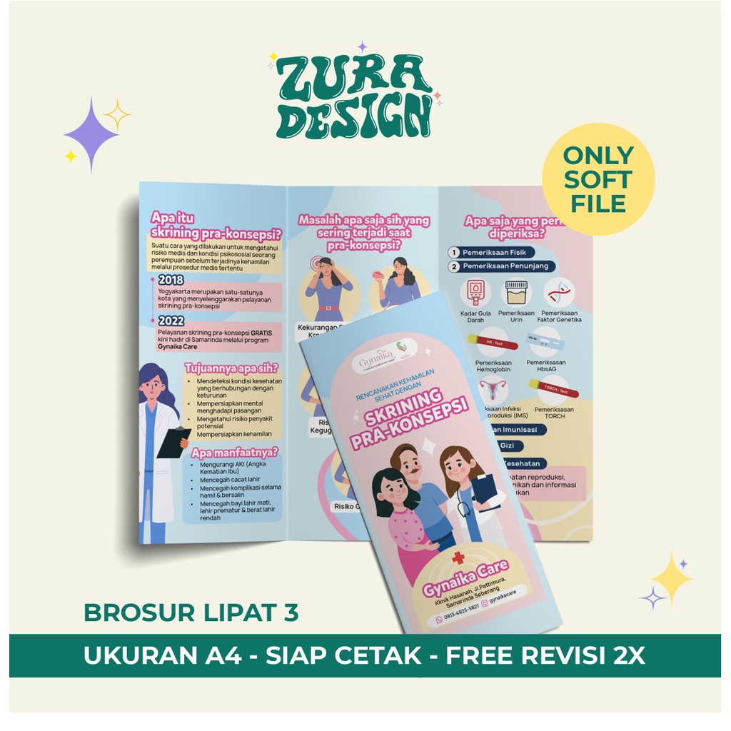 Jual Desain Brosur Lipat Tiga Trifold Brochure Shopee Indonesia