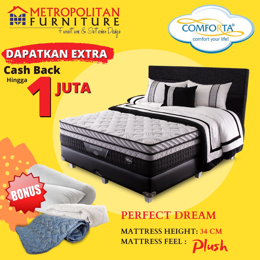 Jual Kasur SpringBed Comforta Perfect Dream FULL SET Spring Bed Matras ...