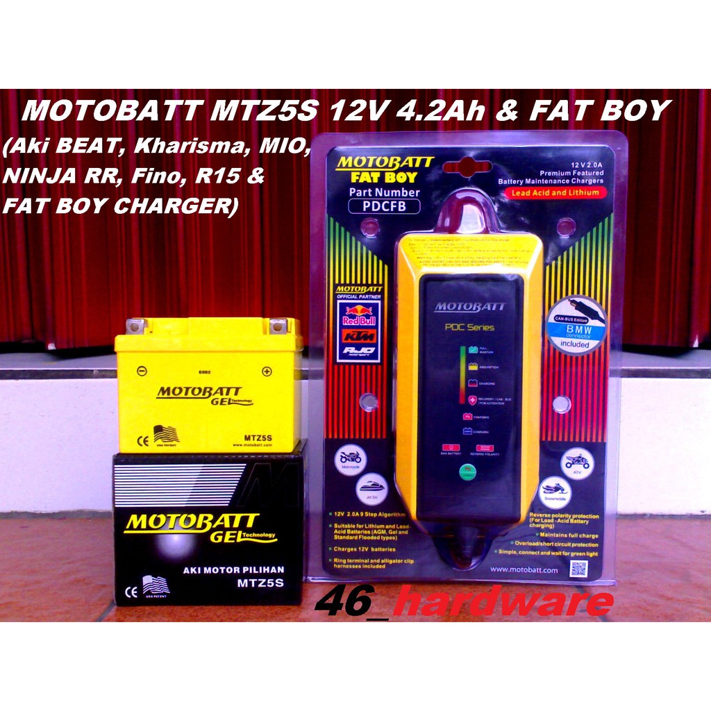 Jual AKI MOTOBATT MTZ5S GEL 12V 4.2Ah BEAT NINJA RR GENIO VIXION & FAT