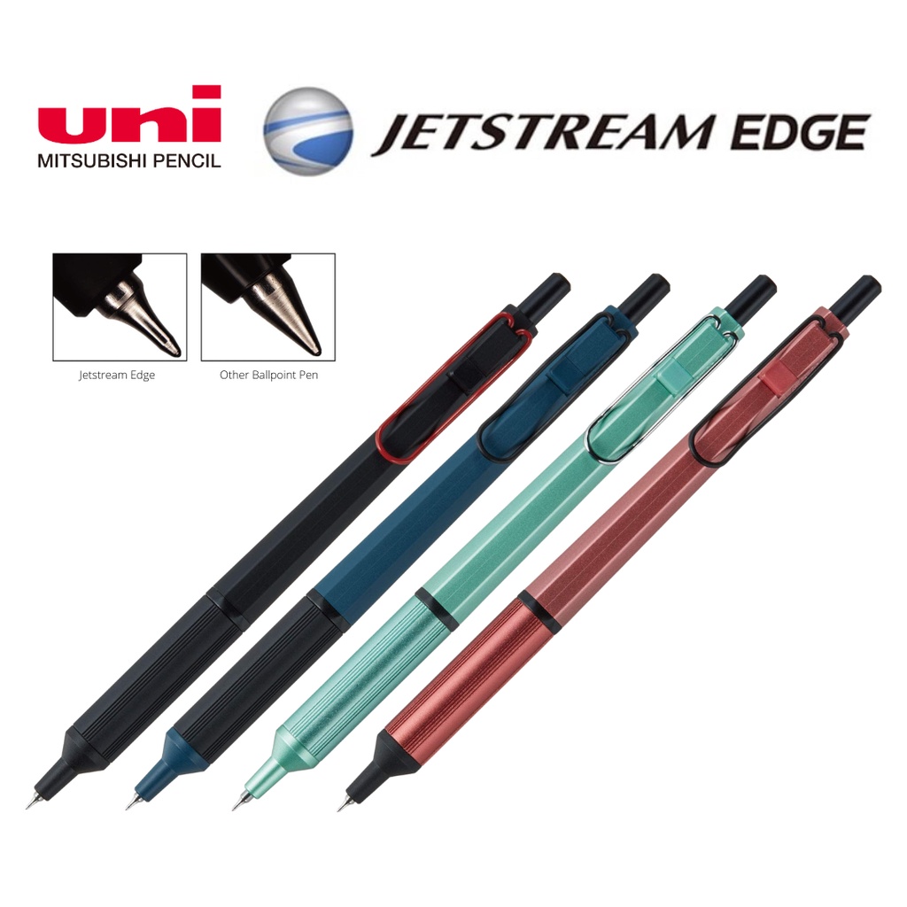 Uni Jetstream EDGE - Bolígrafo De 0,28 Mm A Base De Aceite, Cuerpo Azul