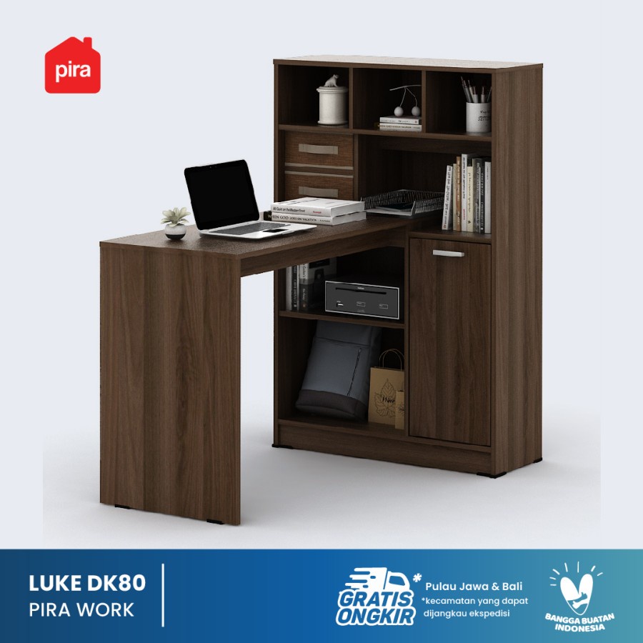 Jual Luke Dk80 Meja Kerja Sudut Dengan Rak Buku Rak Susun Shopee Indonesia 4184