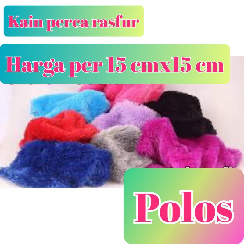 Jual kain perca kain bulu rasfur harga per 15 cm X 15 cm | Shopee Indonesia