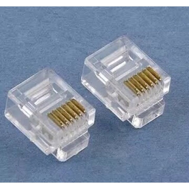 Jual Konektor Telpon Pin RJ 12 isi untuk 6 pin wire | Shopee Indonesia