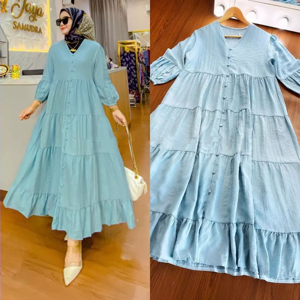 Jual LIVY DRESS Bahan KATUN RAYON Gamis Wanita Terbaru 2024 Gamis Murah ...