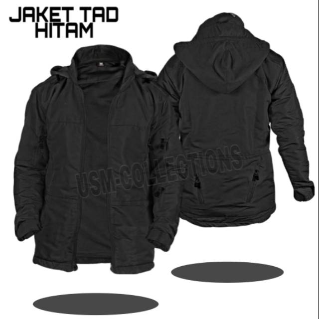 Jual Jaket Tad Hitam Tactical Outdoor Taslan Waterproof Jaket Tactical Shopee Indonesia