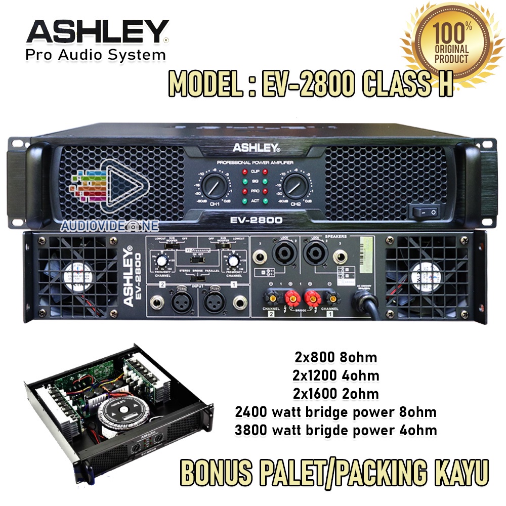 Jual Power Ashley EV2800 Plus Subwoofer Power Amplifier Class H 2 x 800